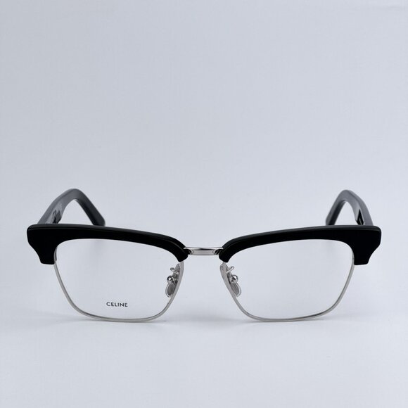 Celine CL50026U 016 BRAND NEW Eyeglasses Shiny Palladium Black Unisex Square - Picture 4 of 10